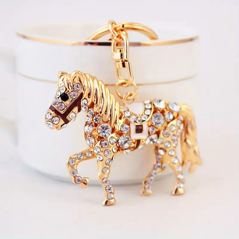 Accessori Crystal Golden Horse – Elegant Crystal Horse Figurine & Collectible