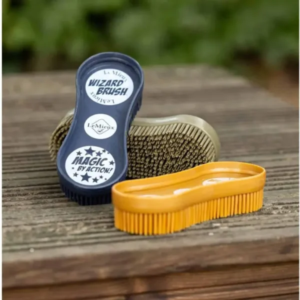 LeMieux Wizard Brush Trio – Magic Grooming Brushes for Mud, Hair & Sweat Removal