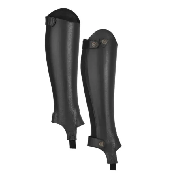 Moretta Adult Leather Gaiters – Premium Black Riding Chaps for a Secure Fit & Classic Look