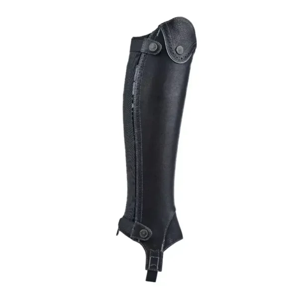 Moretta Lucetta Leather Chaps – Elegant Full-Grain Leather Gaiters with Brogue & Patent Detailing