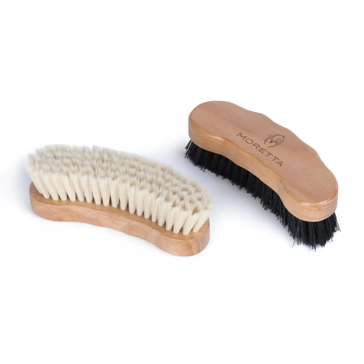 Moretta Shoe Brush Set – Dual Brush Kit for Polish & Shine with Beech Wood Handle