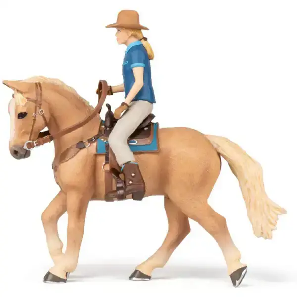 Papo Horse Figure – Wild West Horse and Cowgirl Toy Set for Kids and Collectors